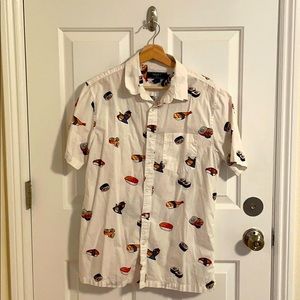 (Men’s Small) Sushi Button-Up Shirt Half-Sleeve